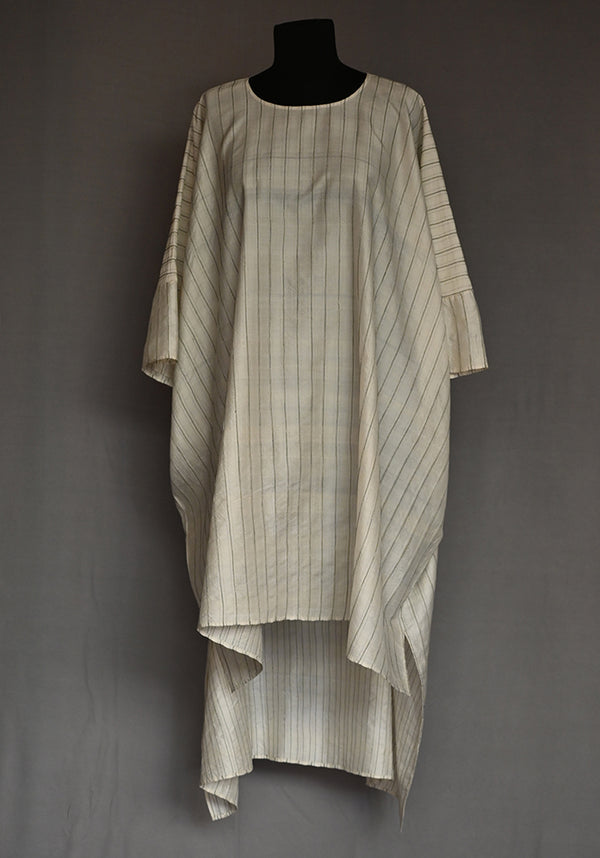 Amrich  Tunic Dress Handwoven Silk Kaftan Pintuck Threadwork Texture - Shop Cult Modern