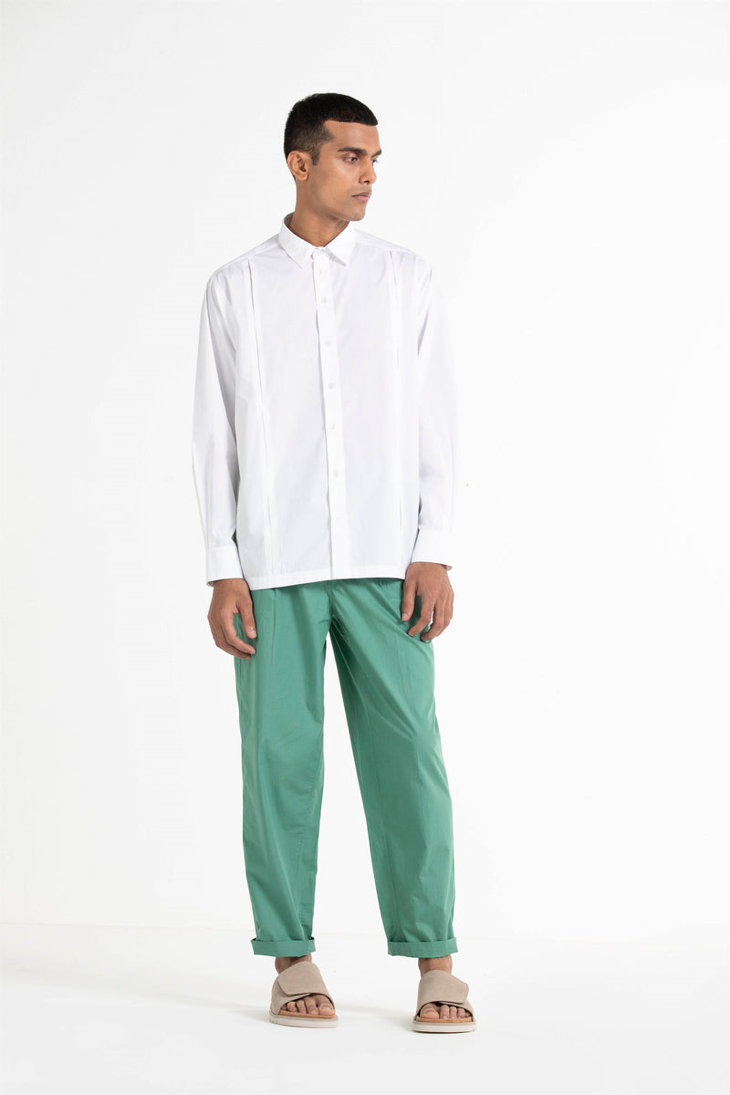 THREE   -   Front Pleat Pant- Mineral Green - Shop Cult Modern