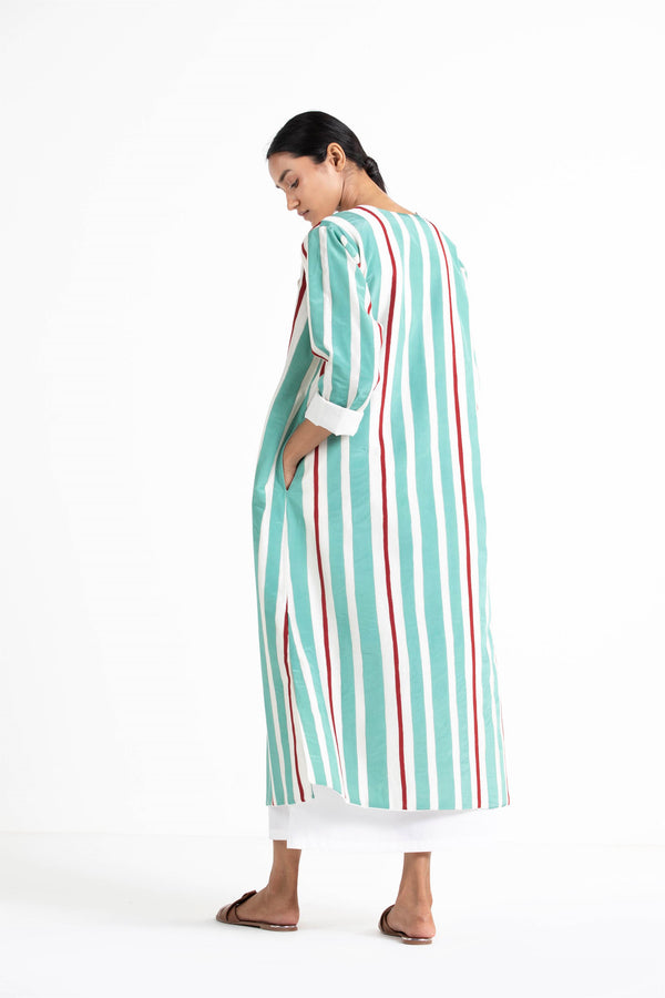 THREE   -   Round Neck Dress (Front Stripe) - Shop Cult Modern