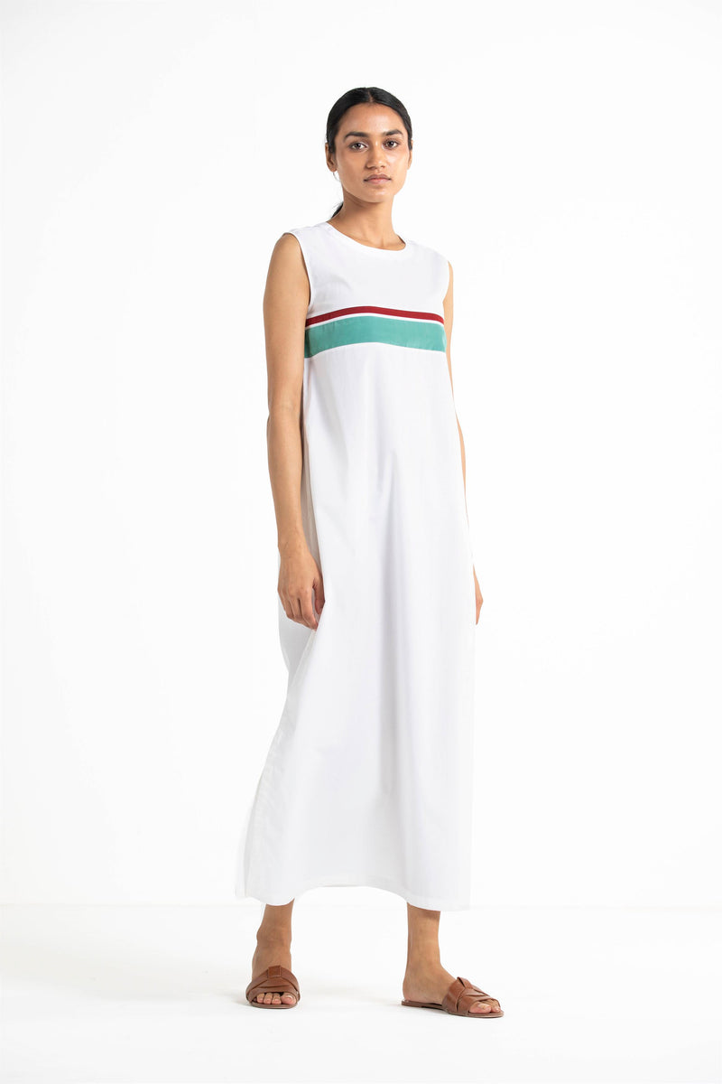 THREE   -   Round Neck Dress (Front Stripe) - Shop Cult Modern