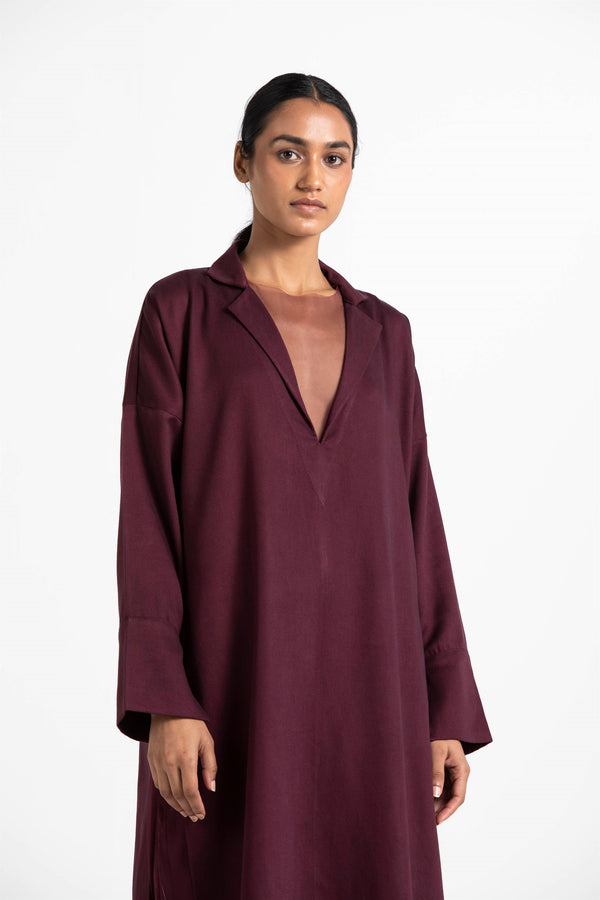 THREE   -   V-Neck Tunic With Net Slip - Shop Cult Modern