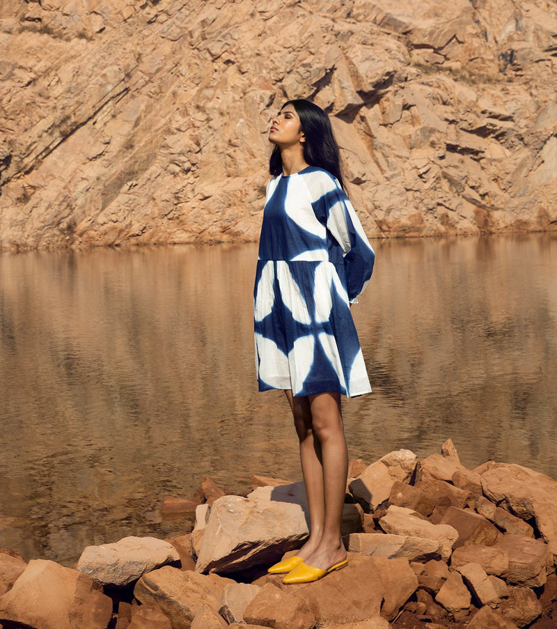 Khara Kapas   I   KharaKapas I Shibori Blue & White Tent Dress  I  32 Days Of Summer - Shop Cult Modern