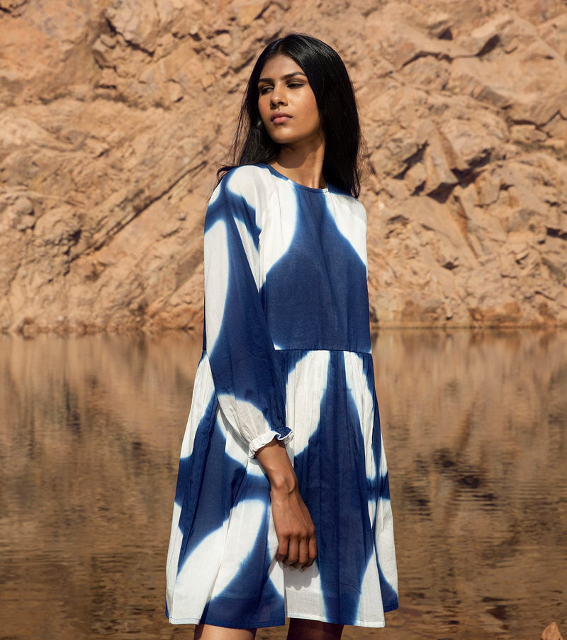 Khara Kapas   I   KharaKapas I Shibori Blue & White Tent Dress  I  32 Days Of Summer - Shop Cult Modern