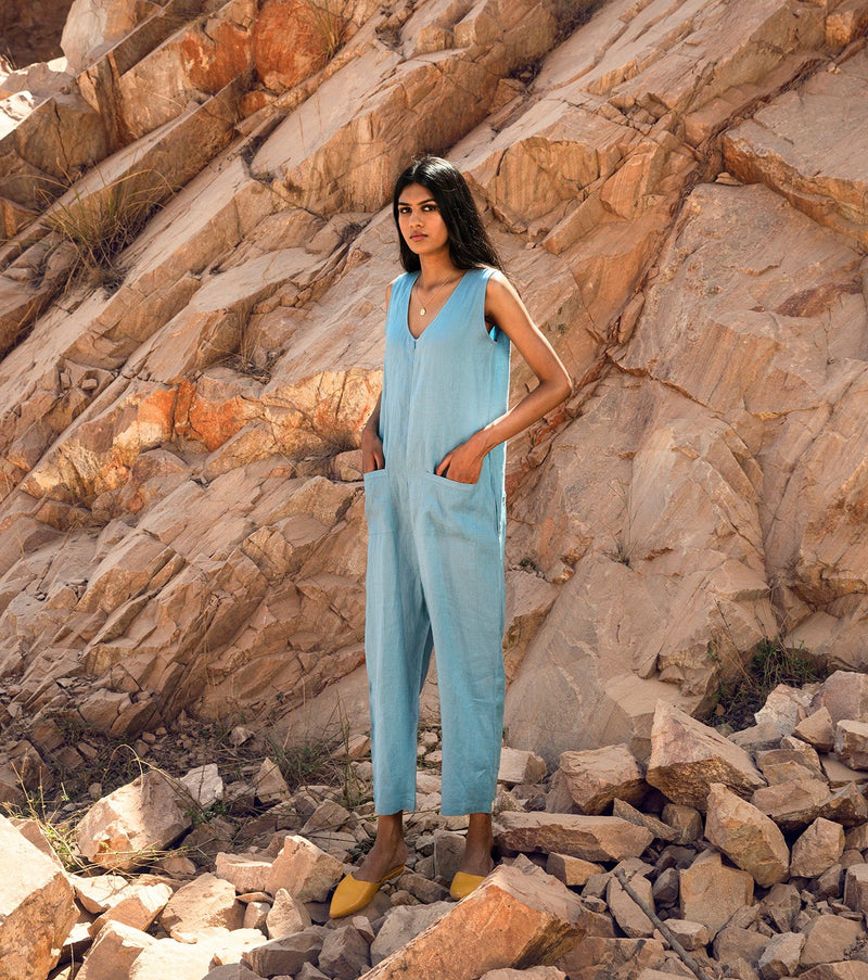 Khara Kapas   I   KharaKapas I Ice Blue Jumpsuit  I  32 Days Of Summer - Shop Cult Modern