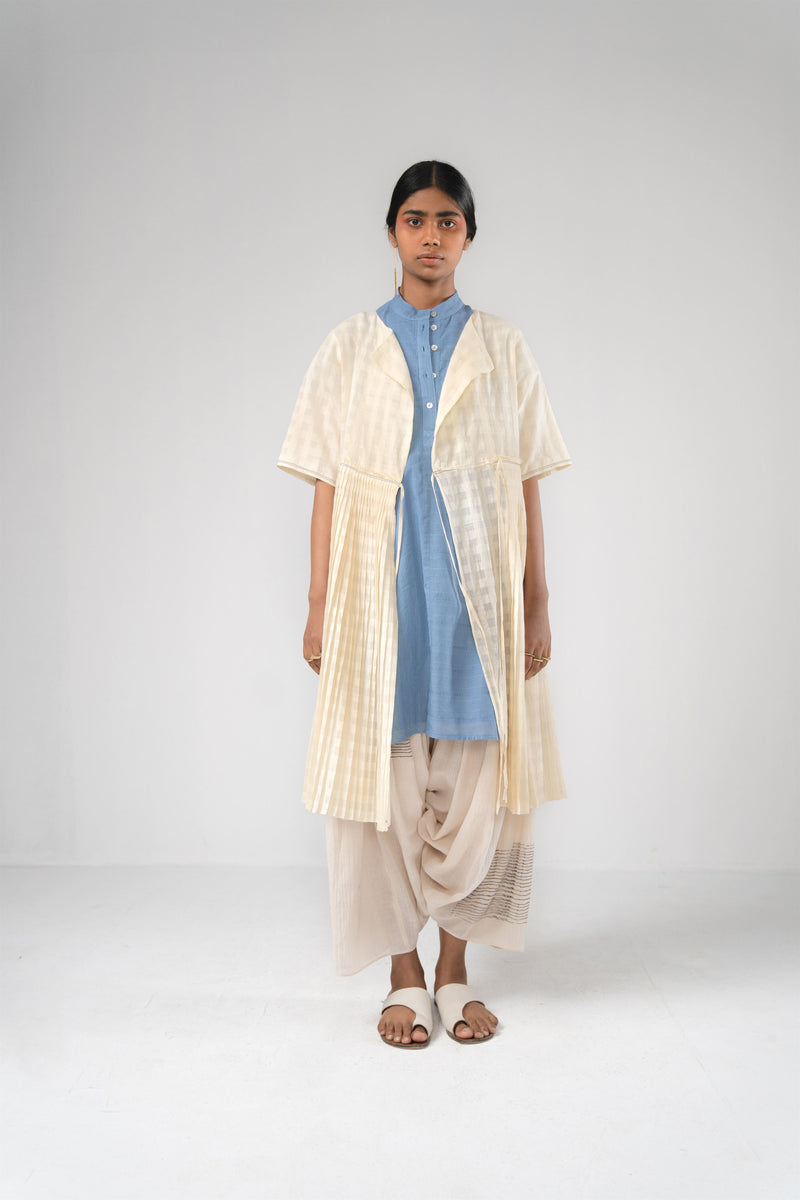 Urvashi Kaur   -   Nova Tunic Striped With Stitch Line Details - Shop Cult Modern