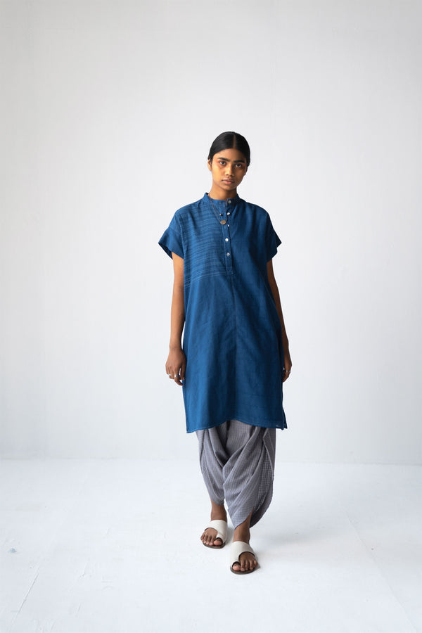 Urvashi Kaur   -   Nova Tunic Striped With Contrast Stitch Line Details - Shop Cult Modern