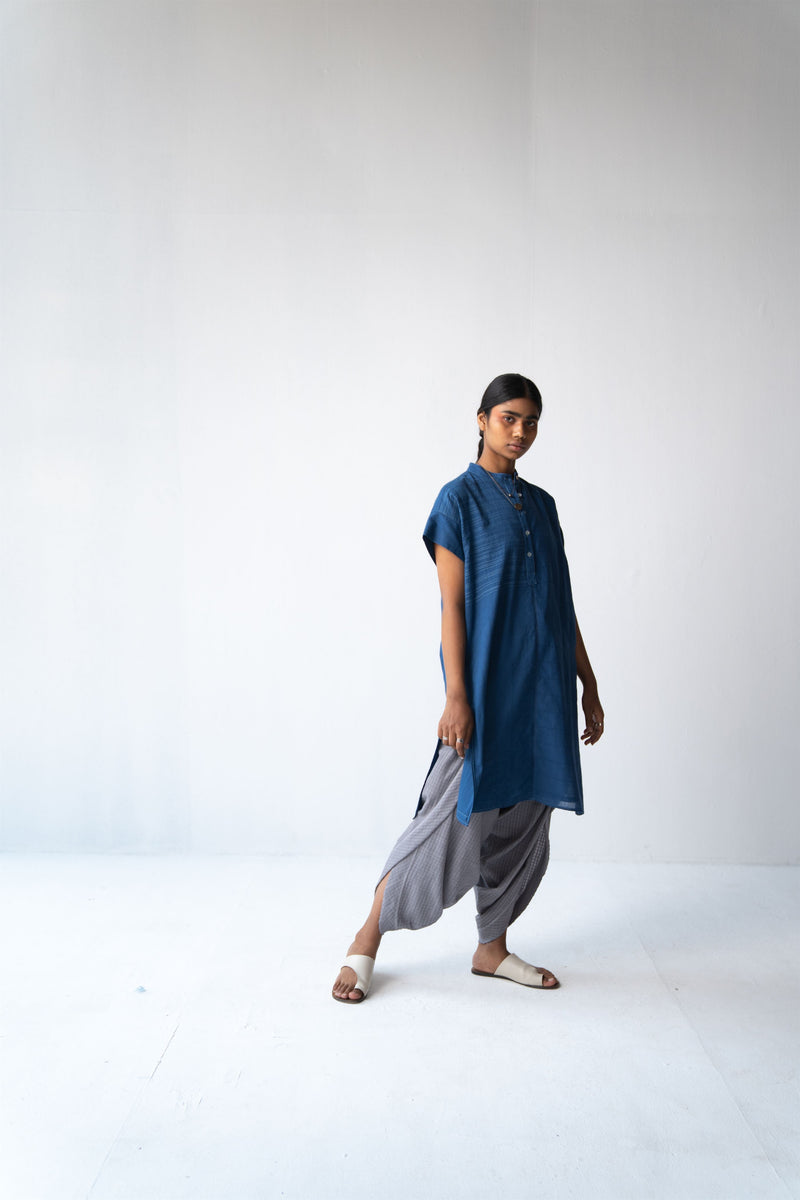 Urvashi Kaur   -   Nova Tunic Striped With Contrast Stitch Line Details - Shop Cult Modern