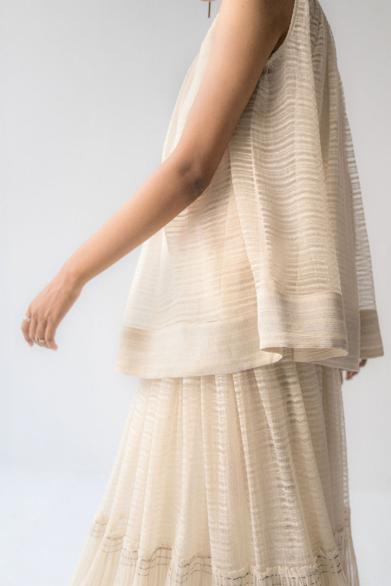 Urvashi Kaur   -   Nebula Skirt Stitch Line And Kantha Details - Shop Cult Modern