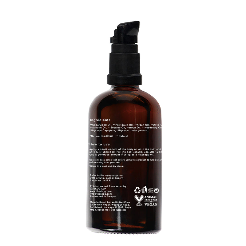 SKOG - Cedarwood/Petitgrain revitalising and anti-microbial Body Oil for men and women - Shop Cult Modern