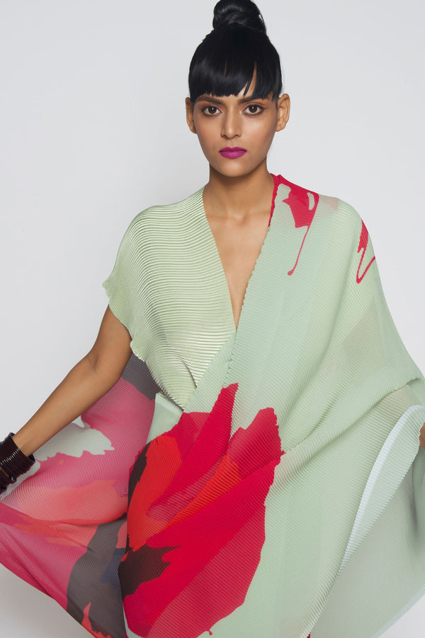 Printed Pleated Sari - Shop Cult Modern