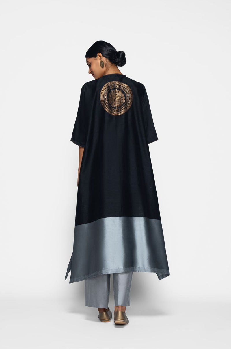 Handwoven Silk Kurta With Brocade Detail - Shop Cult Modern
