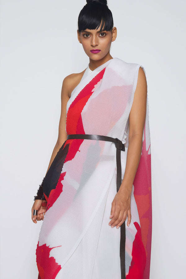 Printed Pleated Sari - Shop Cult Modern