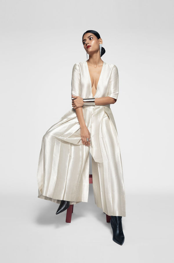 Handwoven Silk Brocade Jumpsuit - Shop Cult Modern