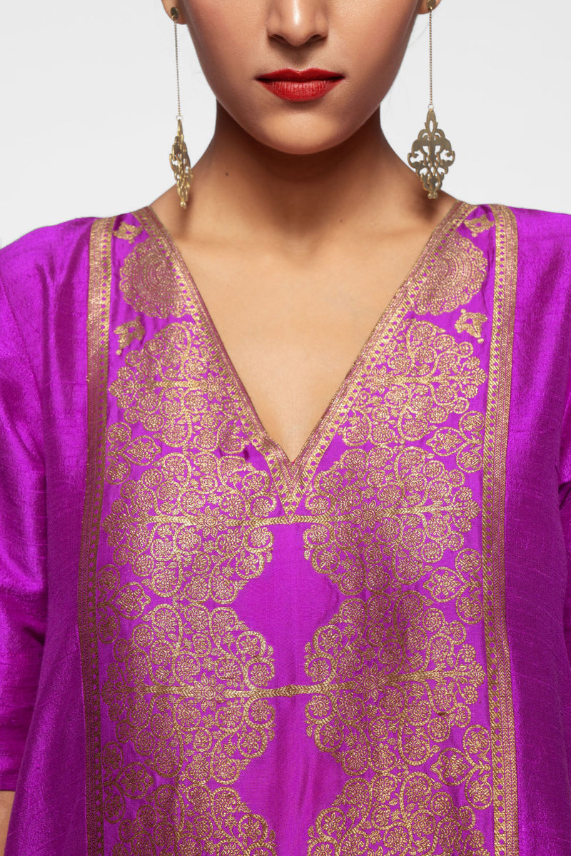 Silk Maxi With Brocade Yoke - Shop Cult Modern