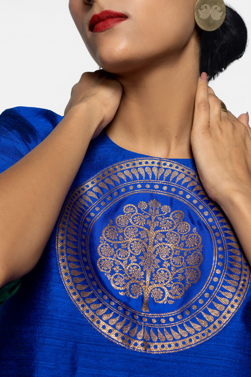 Handwoven Silk Tunic With Brocade Detail - Shop Cult Modern