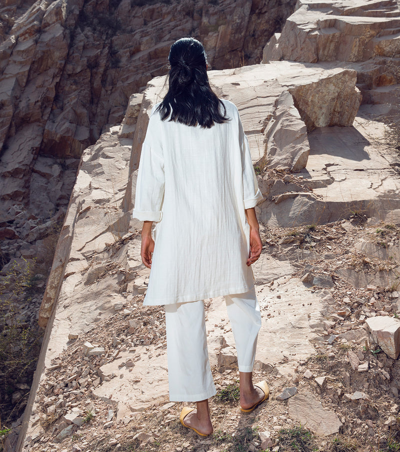 KharaKapas I Short White Tunic With Pants Set   I  32 Days Of Summer - Shop Cult Modern