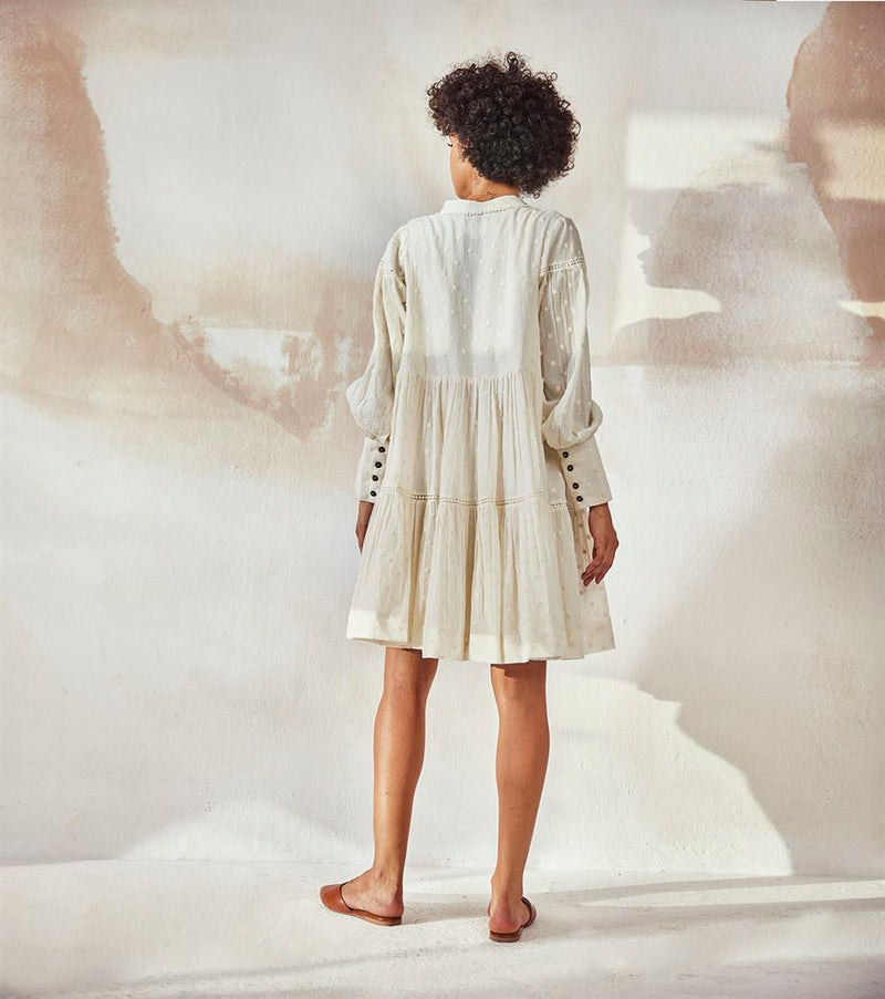 Khara Kapas  I  Dallas White Pebble Dress - Shop Cult Modern