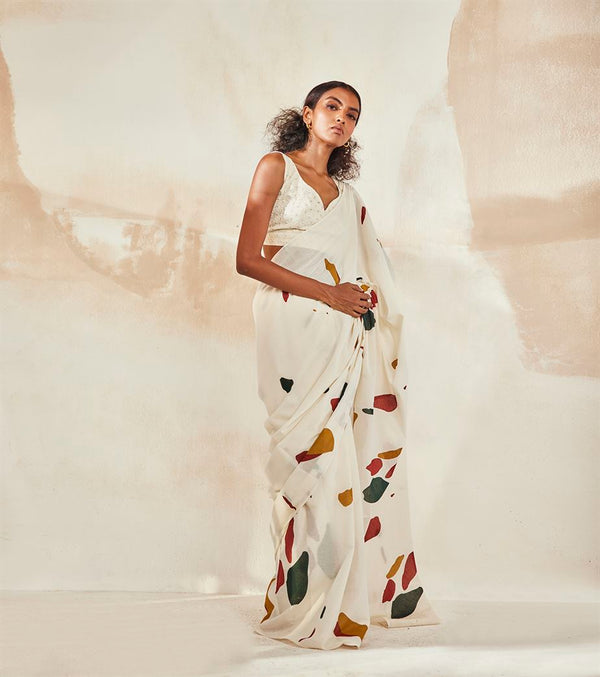 Khara Kapas  I Seattle Olio Mosaic Saree - Shop Cult Modern