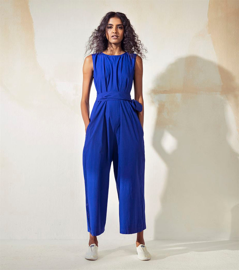 Khara Kapas  I  New York Bluish Blue Jumpsuit - Shop Cult Modern