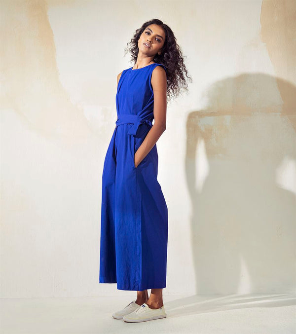 Khara Kapas  I  New York Bluish Blue Jumpsuit - Shop Cult Modern