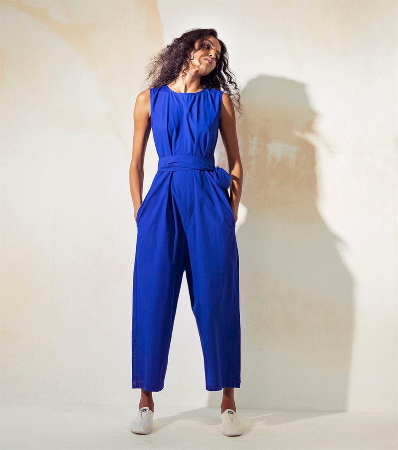 Khara Kapas  I  New York Bluish Blue Jumpsuit - Shop Cult Modern