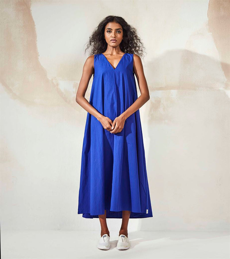 Shop Blue Polin Brine Maxi Dress by Khara Kapas | ShopCultModern Shop Blue Polin Brine Maxi Dress by Khara Kapas | ShopCultModern