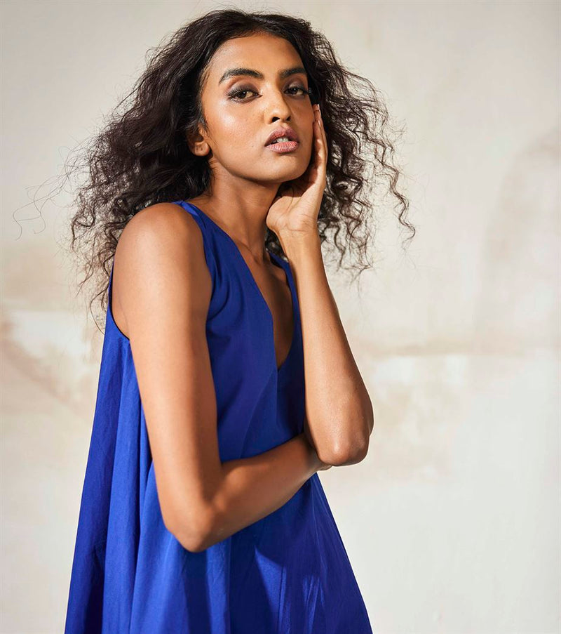 Khara Kapas  I  Honolulu Blue Brine Maxi Dress - Shop Cult Modern