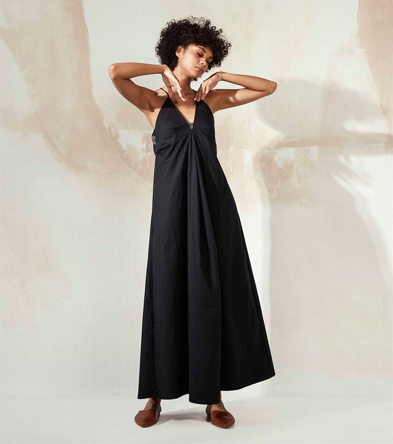 Khara Kapas  I  Denver Black Sand Castle Maxi Dress - Shop Cult Modern